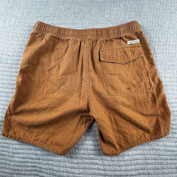 Banks Journal Linen Shorts Mens M Brown 7" Inseam Outdoor Flat Front Cargo - Picture 5 of 7